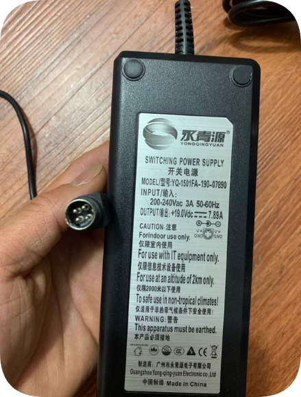 *Brand NEW*YQ-1501FA-190-07890 Yongqingyuan All-in-One PC Power Adapter 19V 7.89A/10.5A 4-Pin Aviation Connect